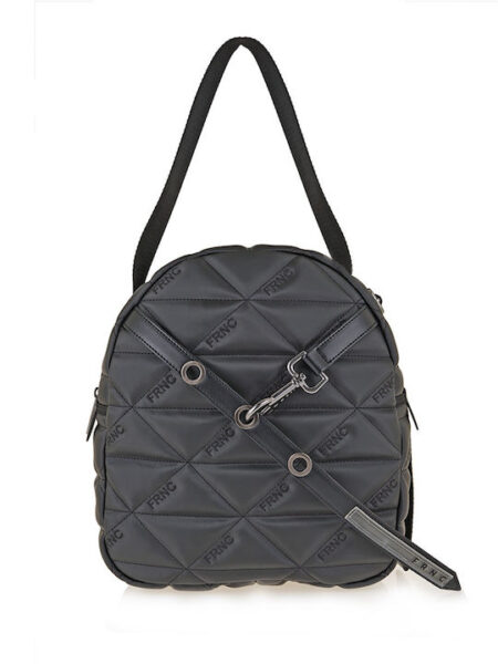 FRNC Υφασμάτινη Γυναικεία Τσάντα Πλάτης Μαύρη